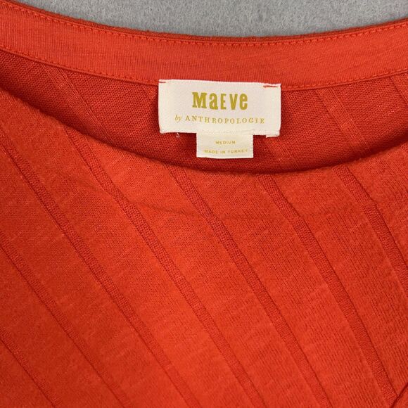 Maeve Anthropologie Sweater Womens Medium Orange Devine Tunic Top Minimal Cozy - Picture 4 of 14